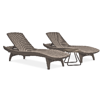 Súprava záhradných lehátok PACIFIC 2 ks. + Stôl Cappuccino - Keter