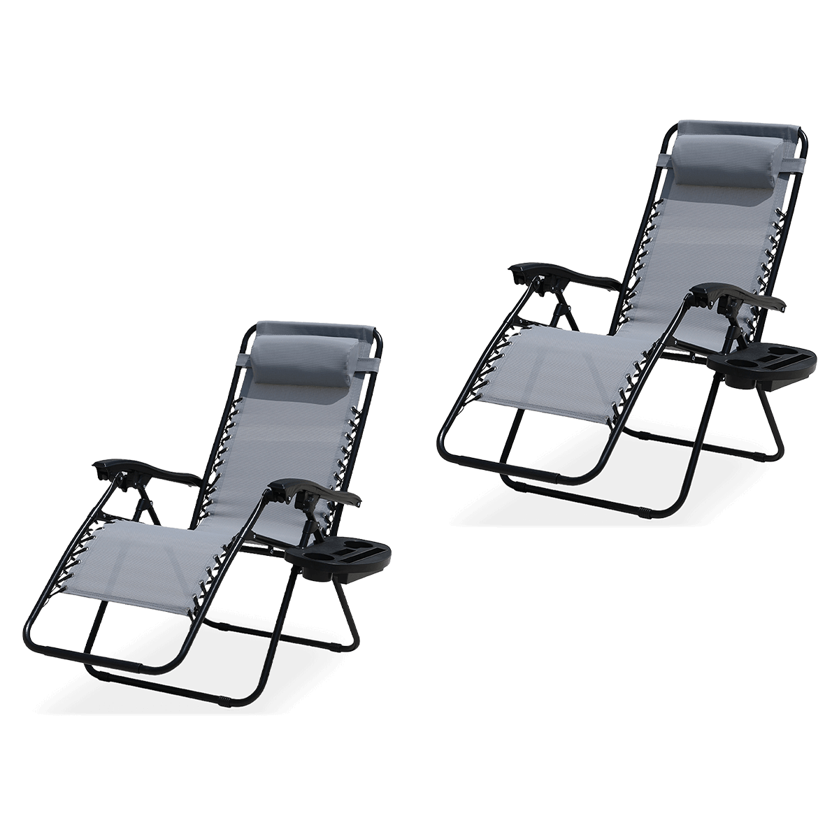 Súprava skladacích ležadiel do záhrady - LAGUNA Light Grey 2 ks. -  Focus Garden