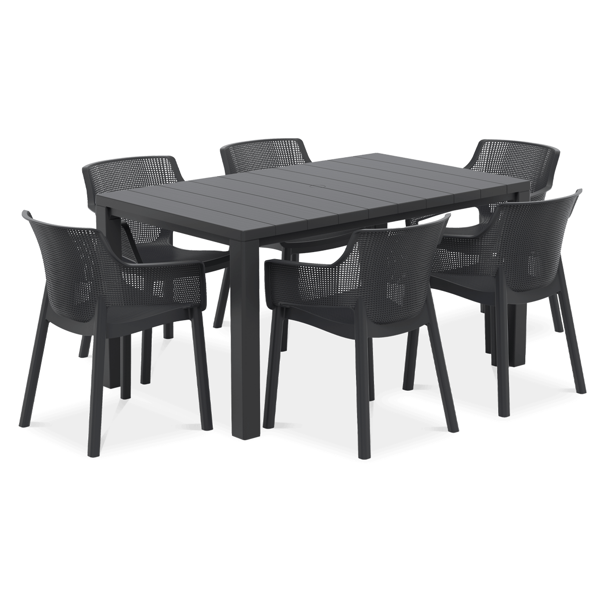 Súprava jedálenského nábytku ELISA/JULIE Graphite 6+1 - Keter