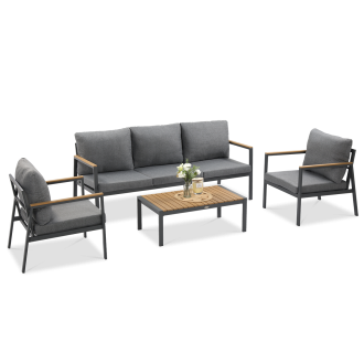 Set záhradného nábytku EDISON CAFFE Dark Grey - Focus Garden