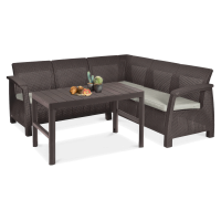 Narożnik ogrodowy CORFU RELAX / stół LYON BROWN