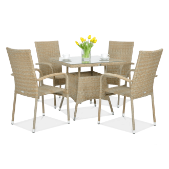 Zestaw ogrodowy technorattan FIESTA/LUGO 4+1 Beige