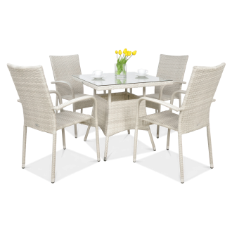 Zestaw ogrodowy technorattan FIESTA/LUGO 4+1 White