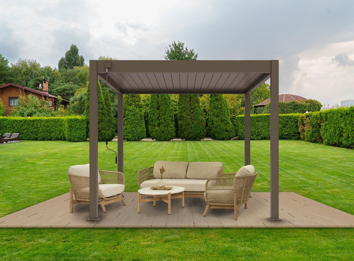 Pergola tarasowa ELEGANCE 3x3 Taupe - Gutroof