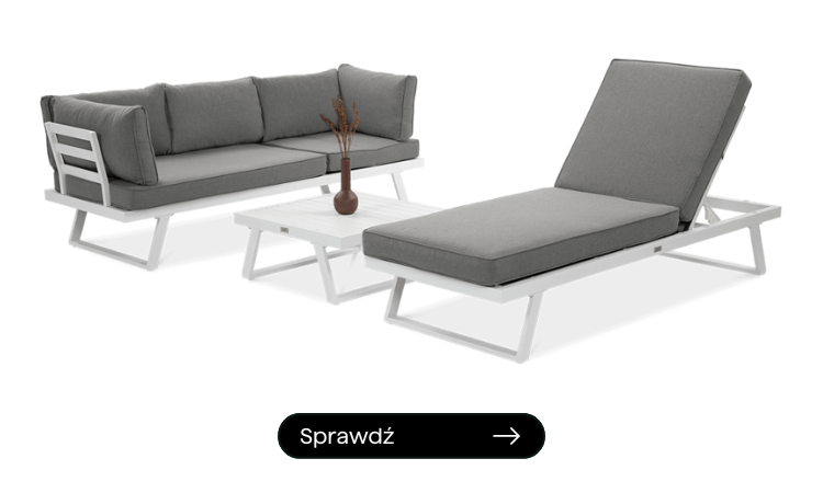Narożnik modułowy aluminiowy MIDWAY White - FOCUS GARDEN