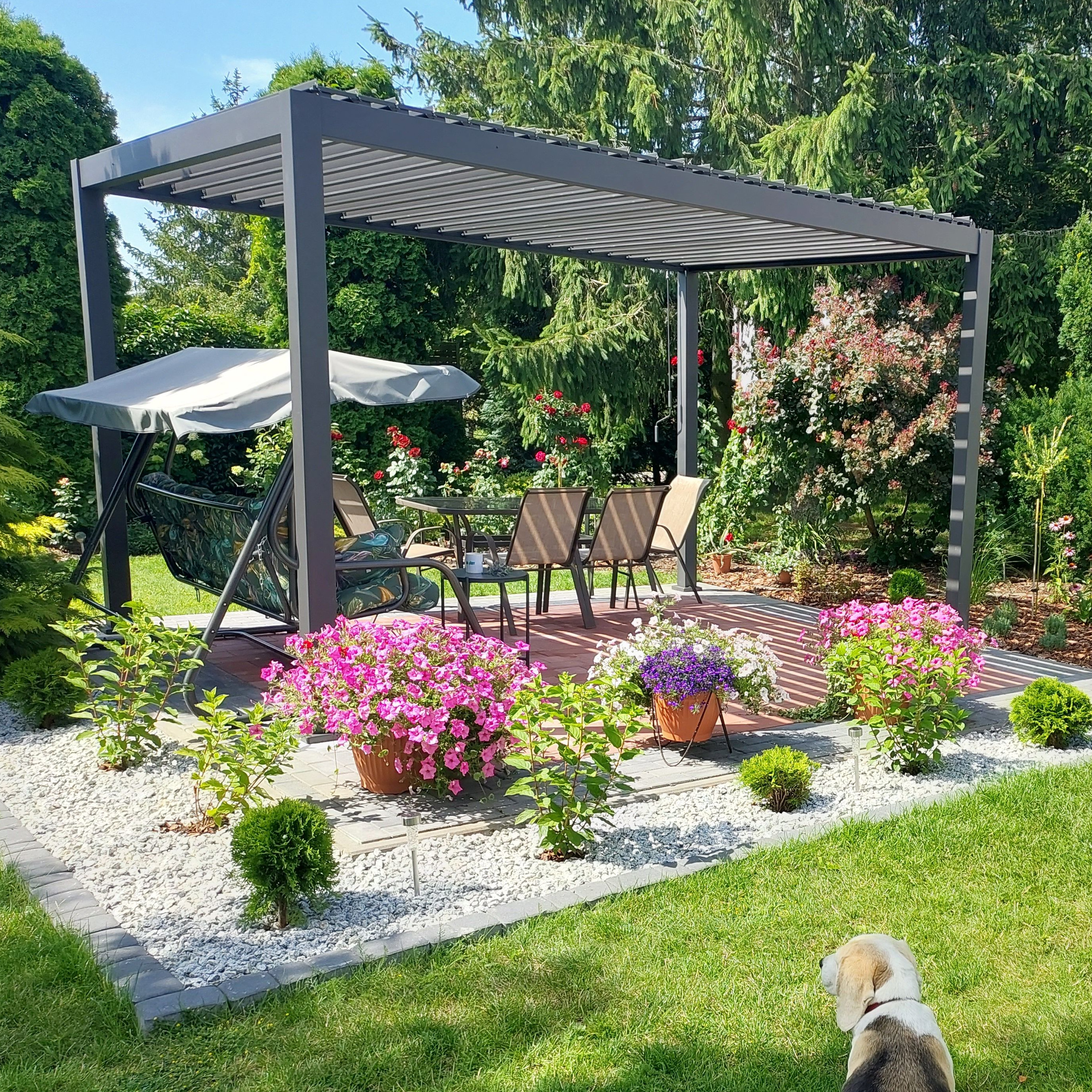Hliníková pergola Gutroof Premium 3x4 m antracit fotografia realizácie 5