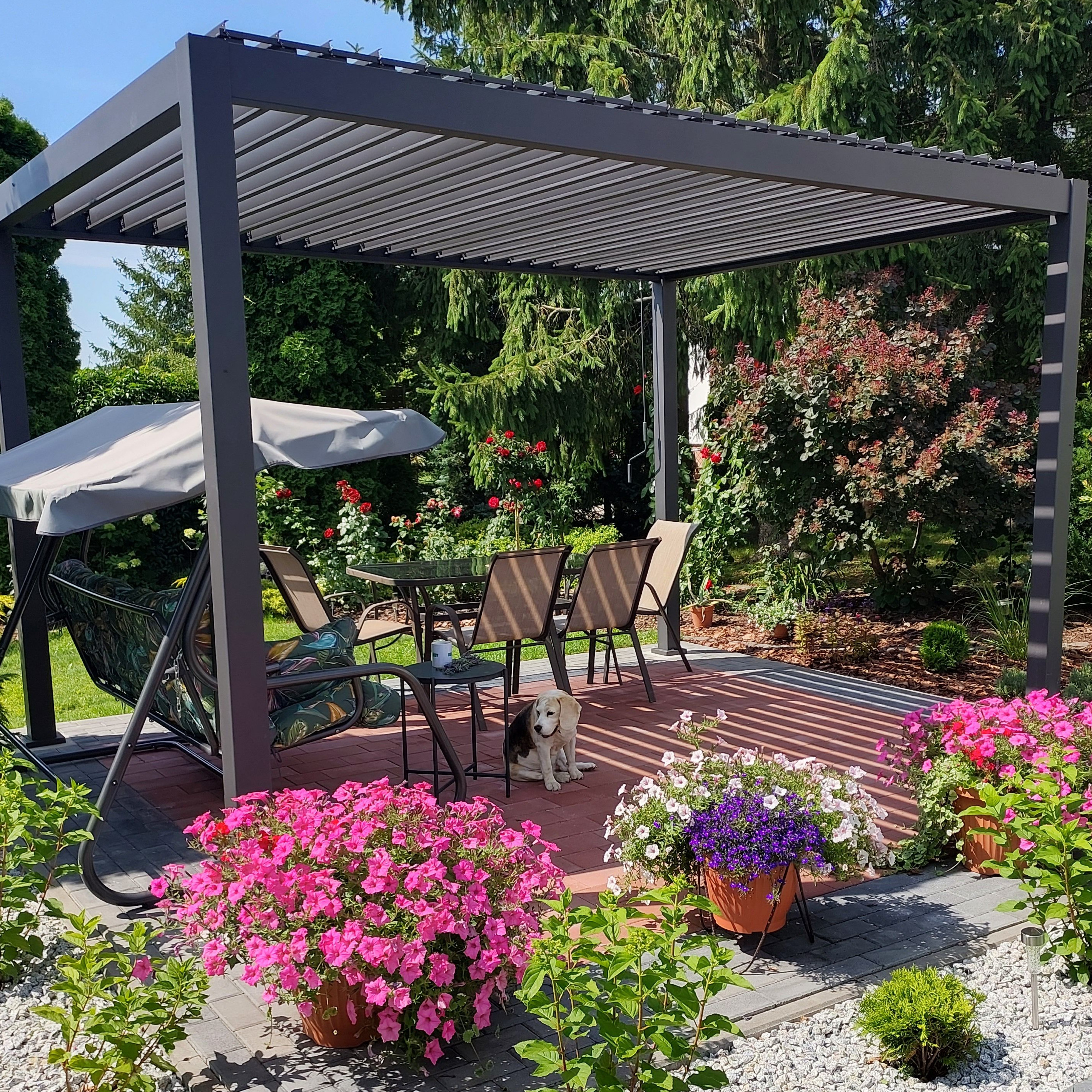 Hliníková pergola Gutroof Premium 3x4 m antracit fotografia realizácie 6