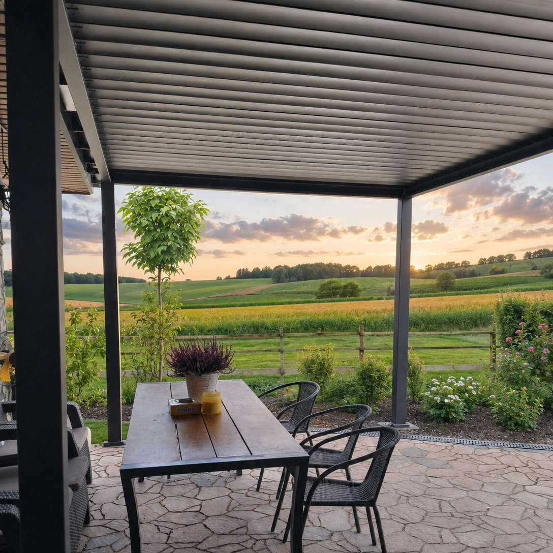 Hliníková pergola Gutroof Premium 3x4 m antracit fotografia realizácie 8