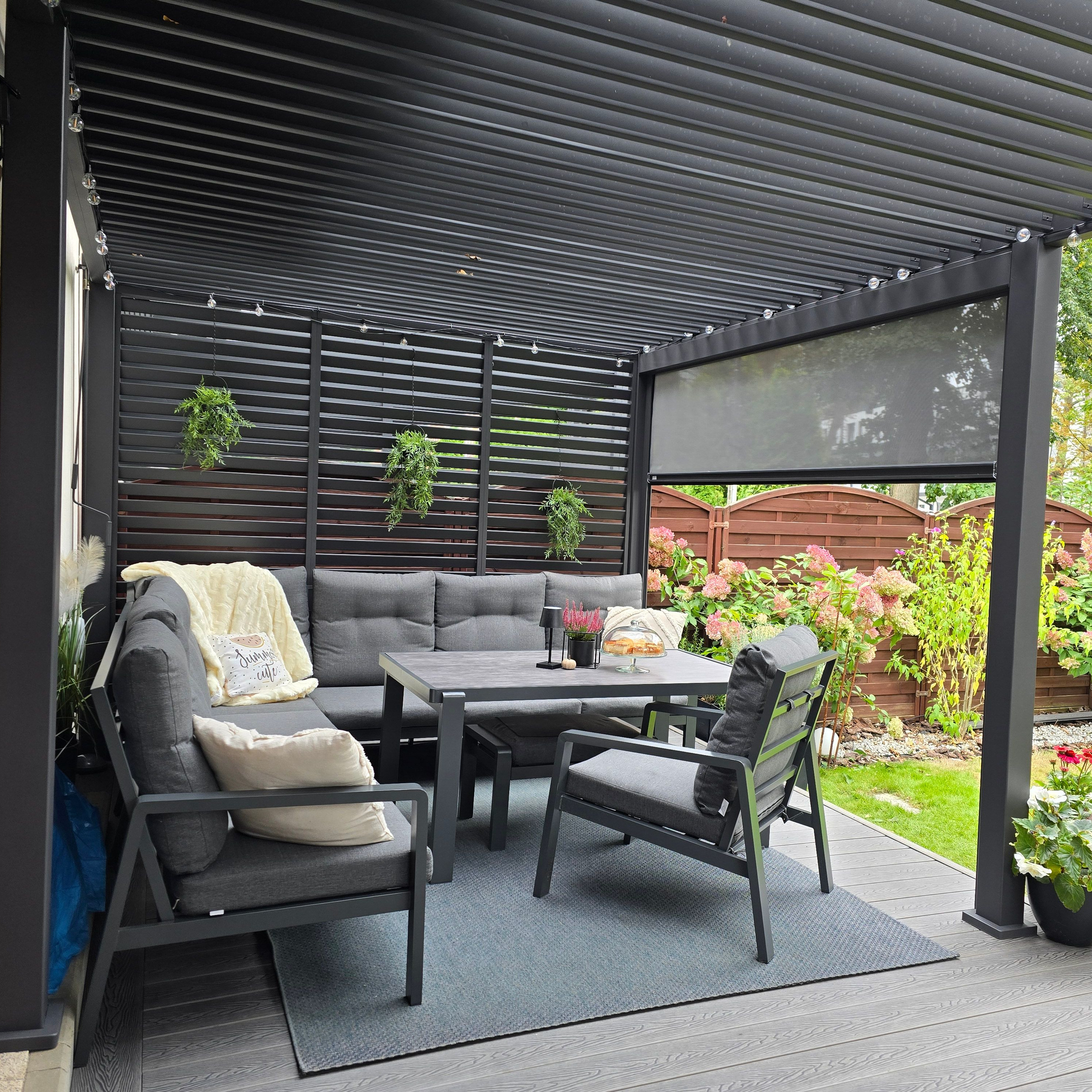 Hliníková pergola Gutroof Premium 3x6 m antracit fotografia realizácie 19