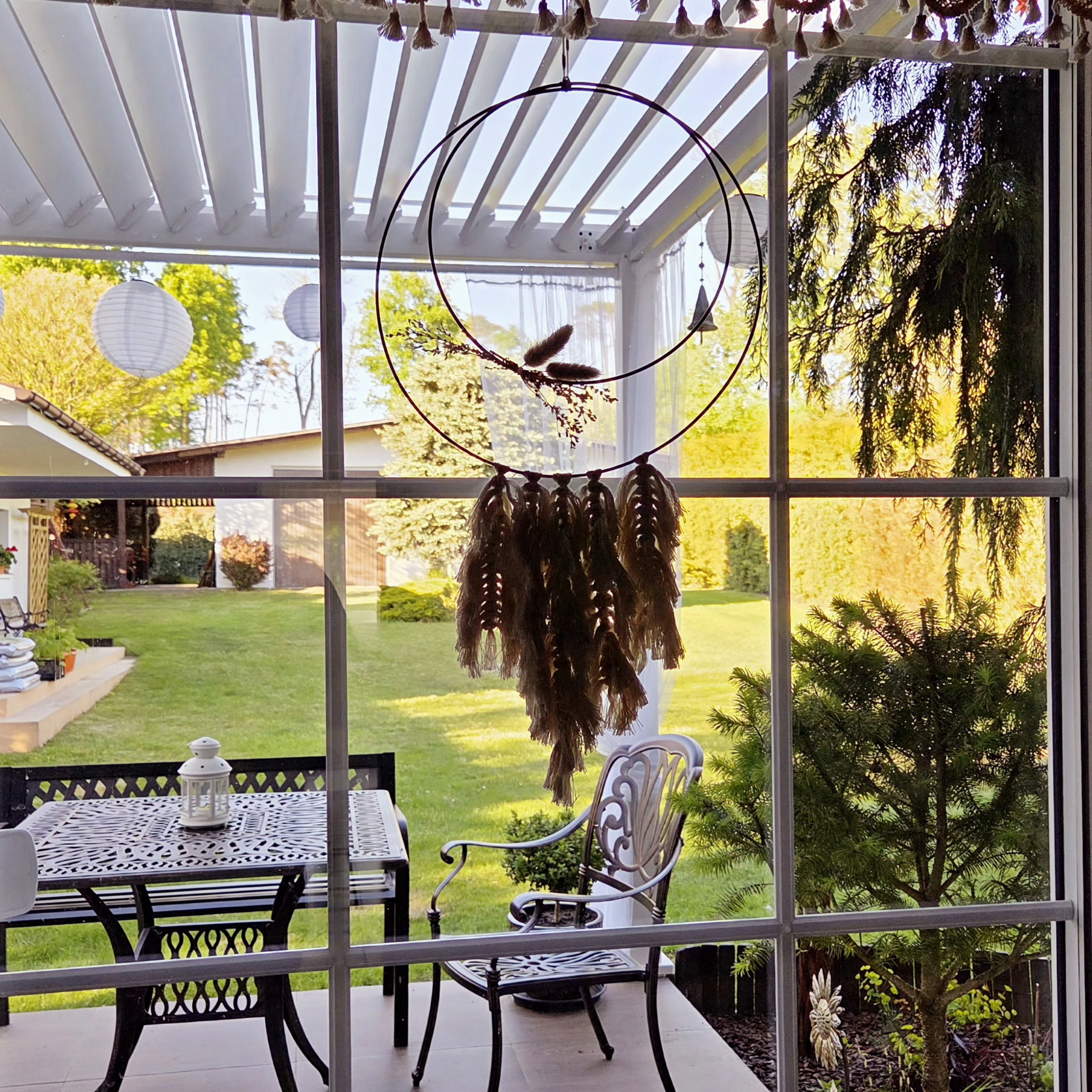 Hliníková pergola ku stene Gutroof Premium 3x3 m biela fotografia realizácie 2