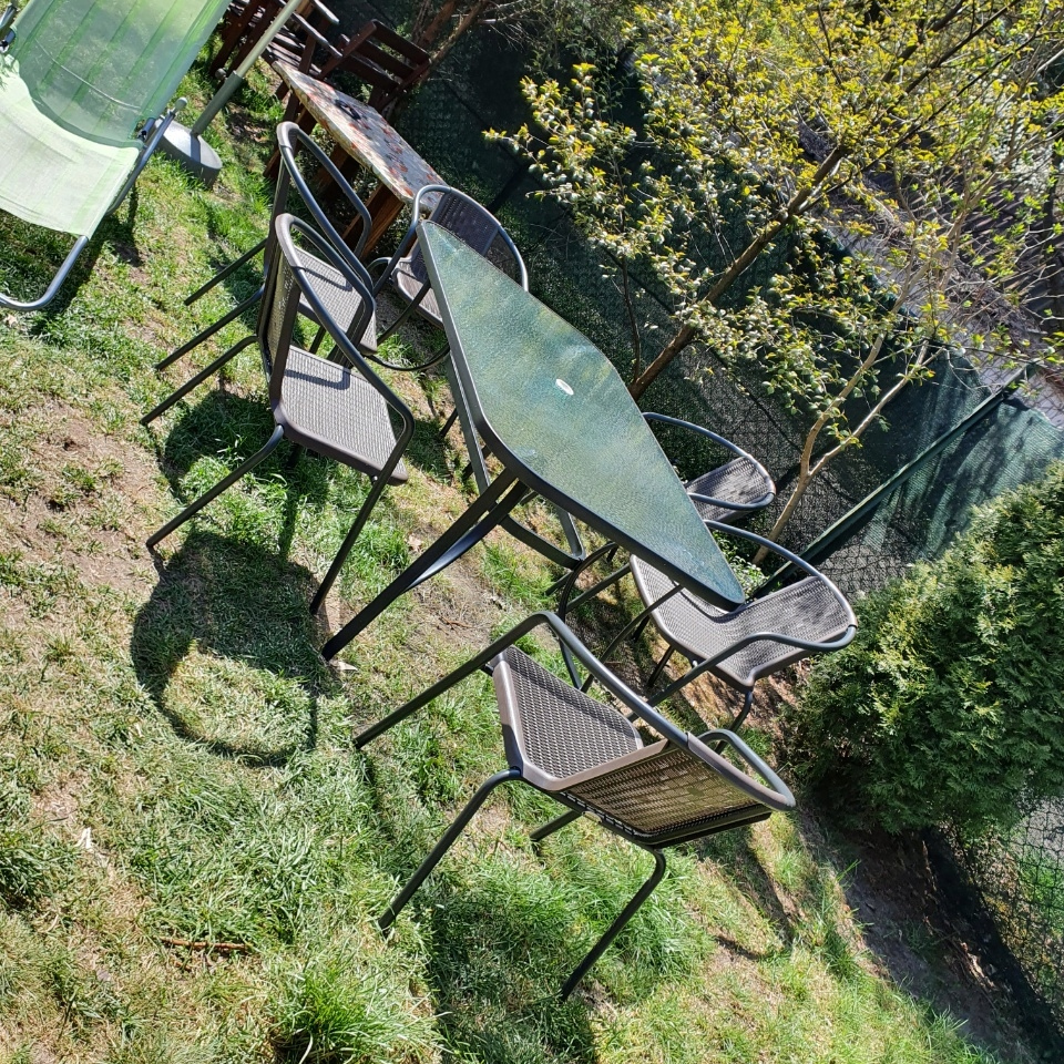 Záhradná jedálenská zostava SIMPLE 150/6 Cappuccino fotografia realizácie 1
