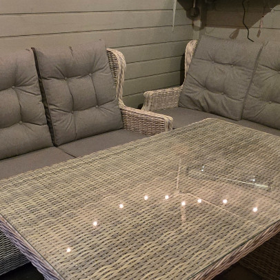Záhradná súprava BJORKKA Trivento Dining 3 White Grey fotografia realizácie 7