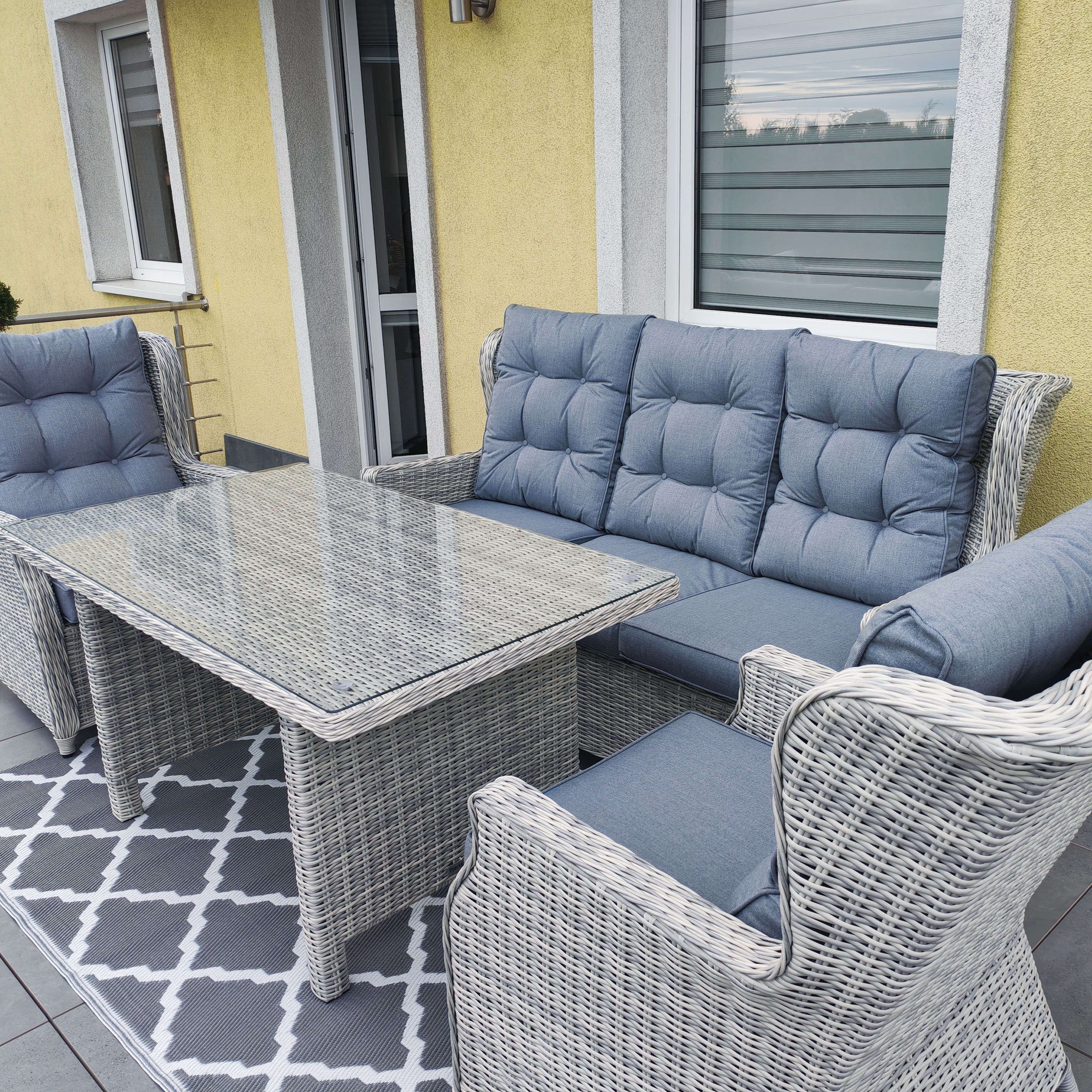 Záhradná súprava BJORKKA Trivento Dining 3 White Grey fotografia realizácie 10