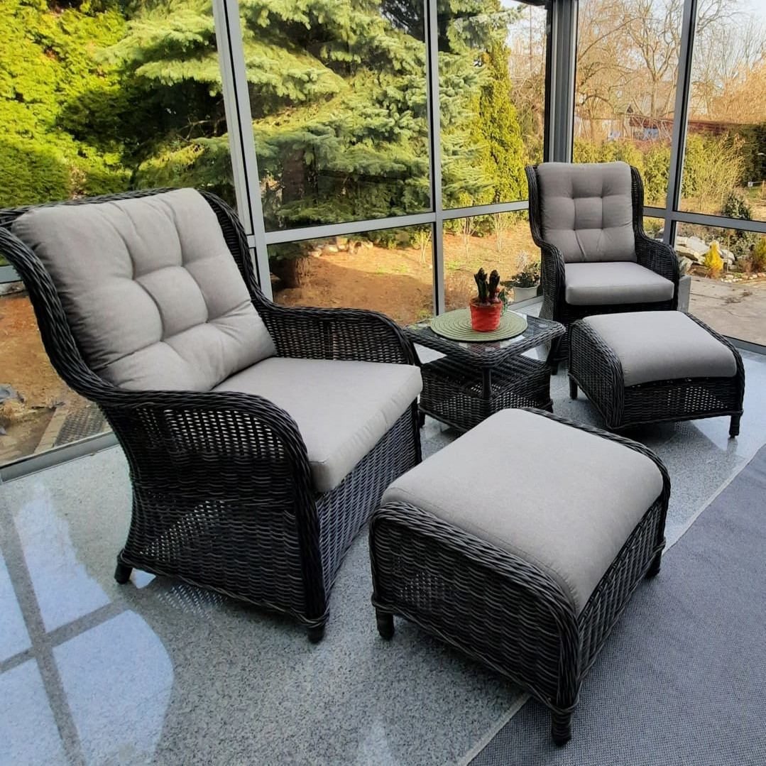 Záhradná zostava BJORKKA Sienna Duo Premium Dark Grey fotografia realizácie 2