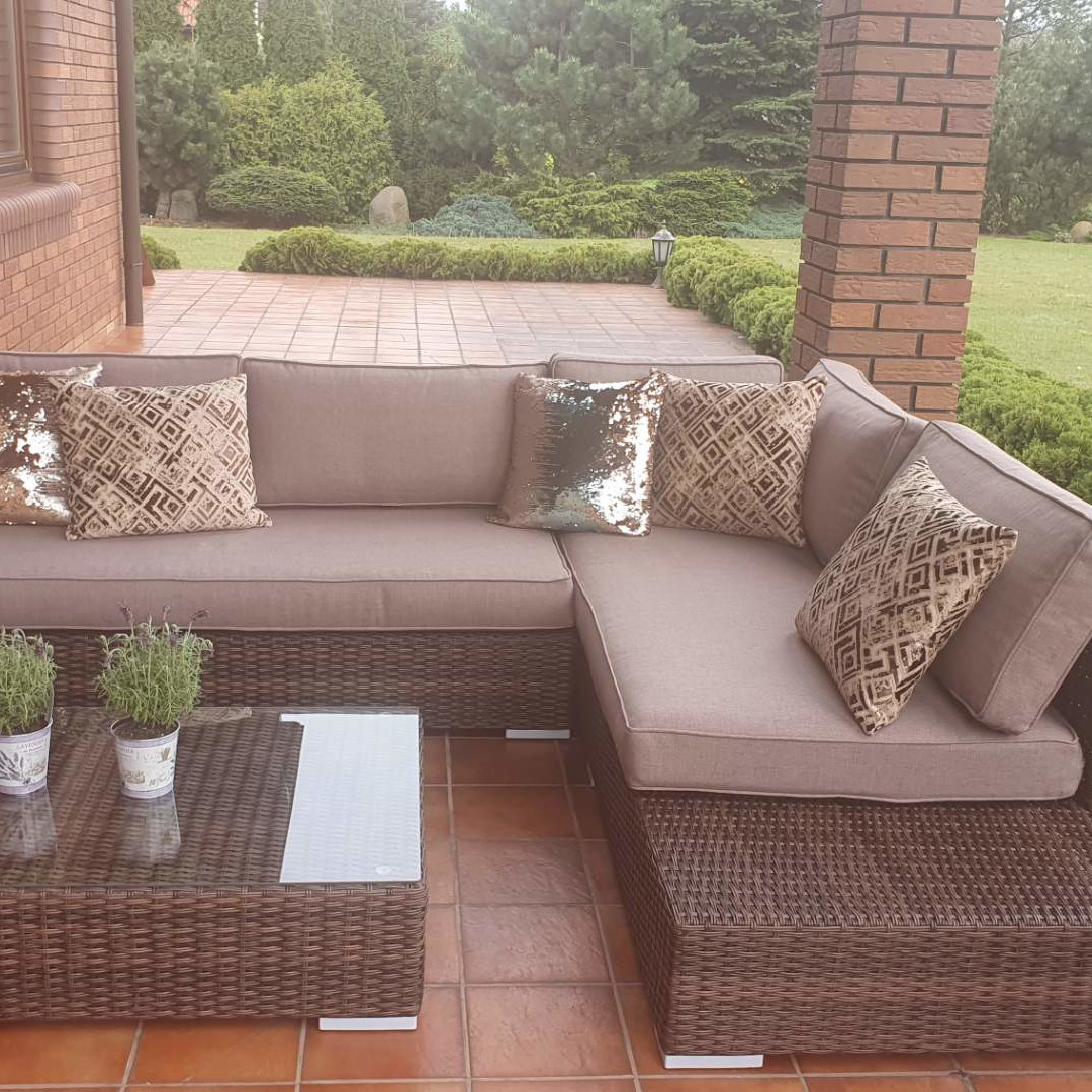 Záhradná rohová súprava Verona z technoratanu, hnedá fotografia realizácie 1