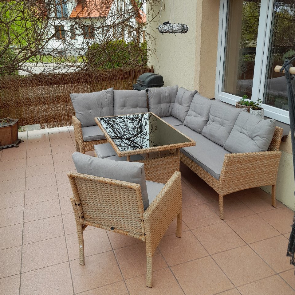 Záhradná rohová súprava BJORKKA CORTINA Beige fotografia realizácie 1