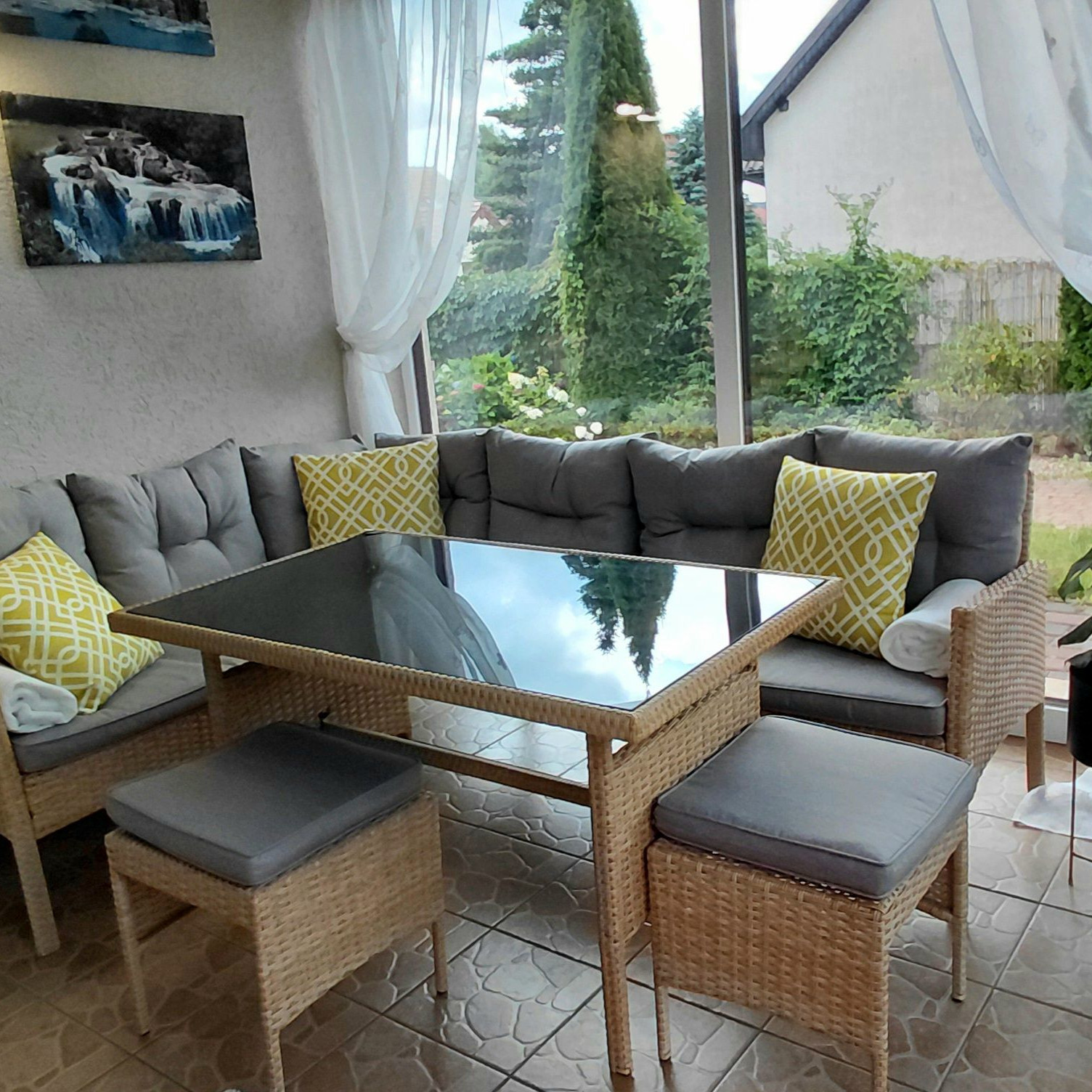 Záhradná rohová súprava BJORKKA CORTINA Beige fotografia realizácie 8