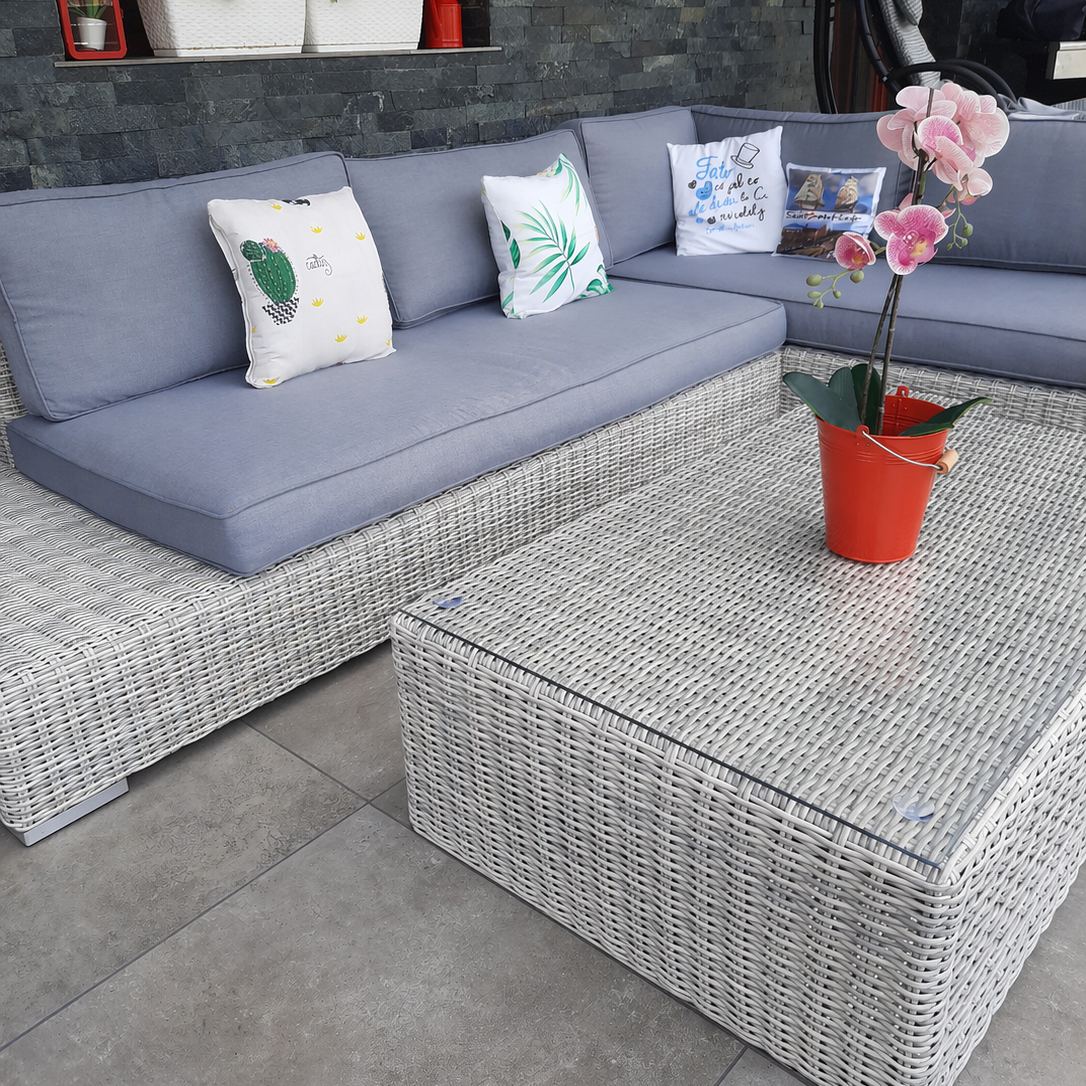 Záhradná rohová súprava Focus Garden VERONA White Grey fotografia realizácie 3