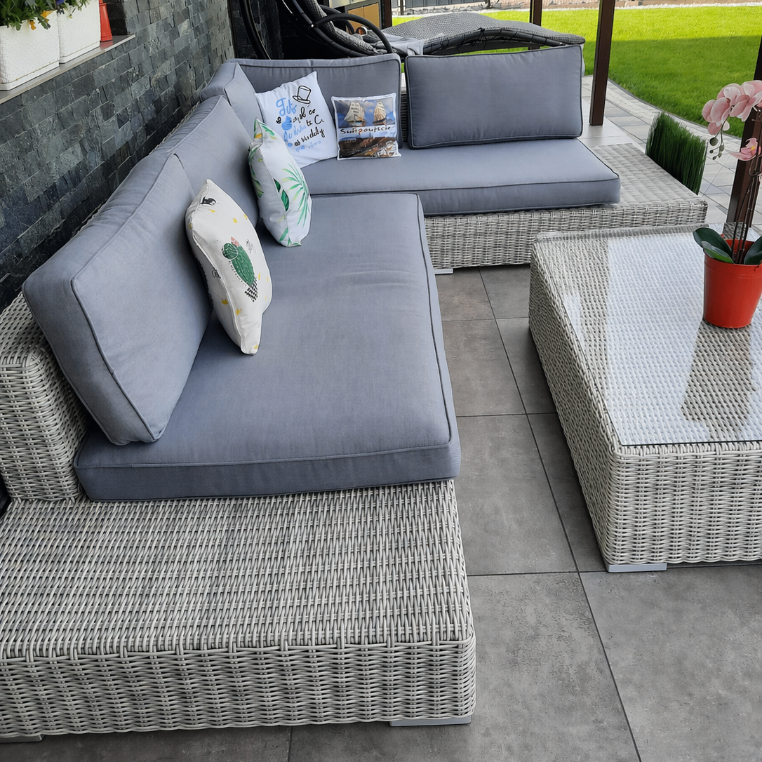 Záhradná rohová súprava Focus Garden VERONA White Grey fotografia realizácie 5