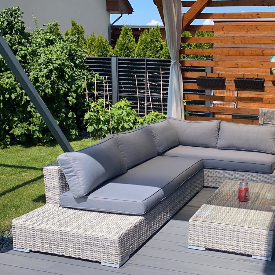 Záhradná rohová súprava Focus Garden VERONA White Grey fotografia realizácie 4