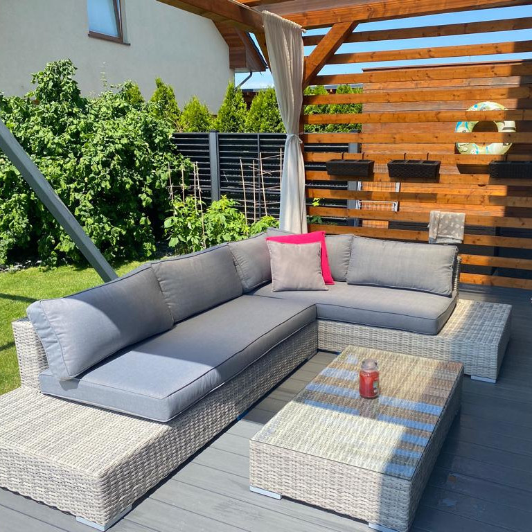 Záhradná rohová súprava Focus Garden VERONA White Grey fotografia realizácie 6
