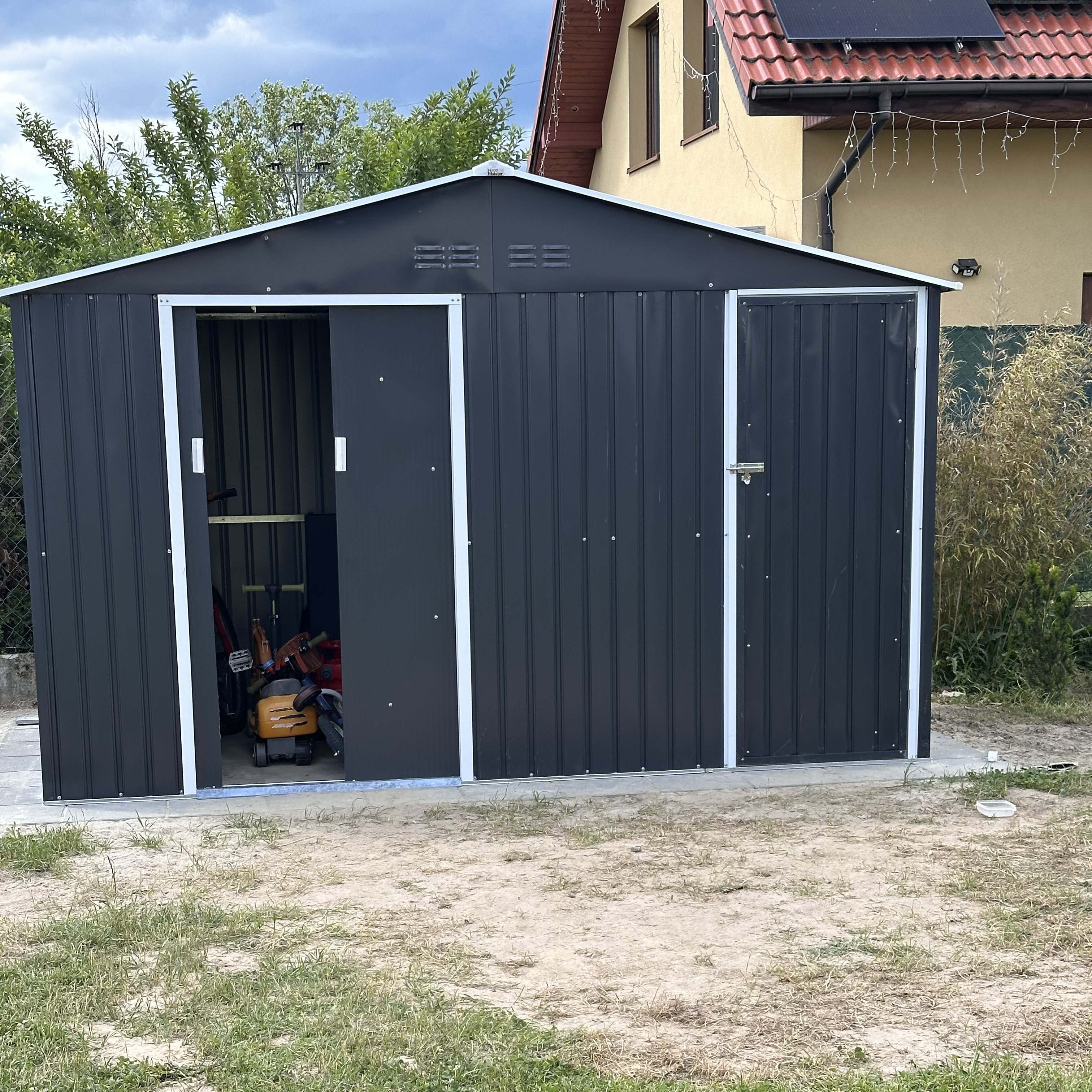 Kovový záhradný domček Hardmaister FALCON 340x194 cm fotografia realizácie 4