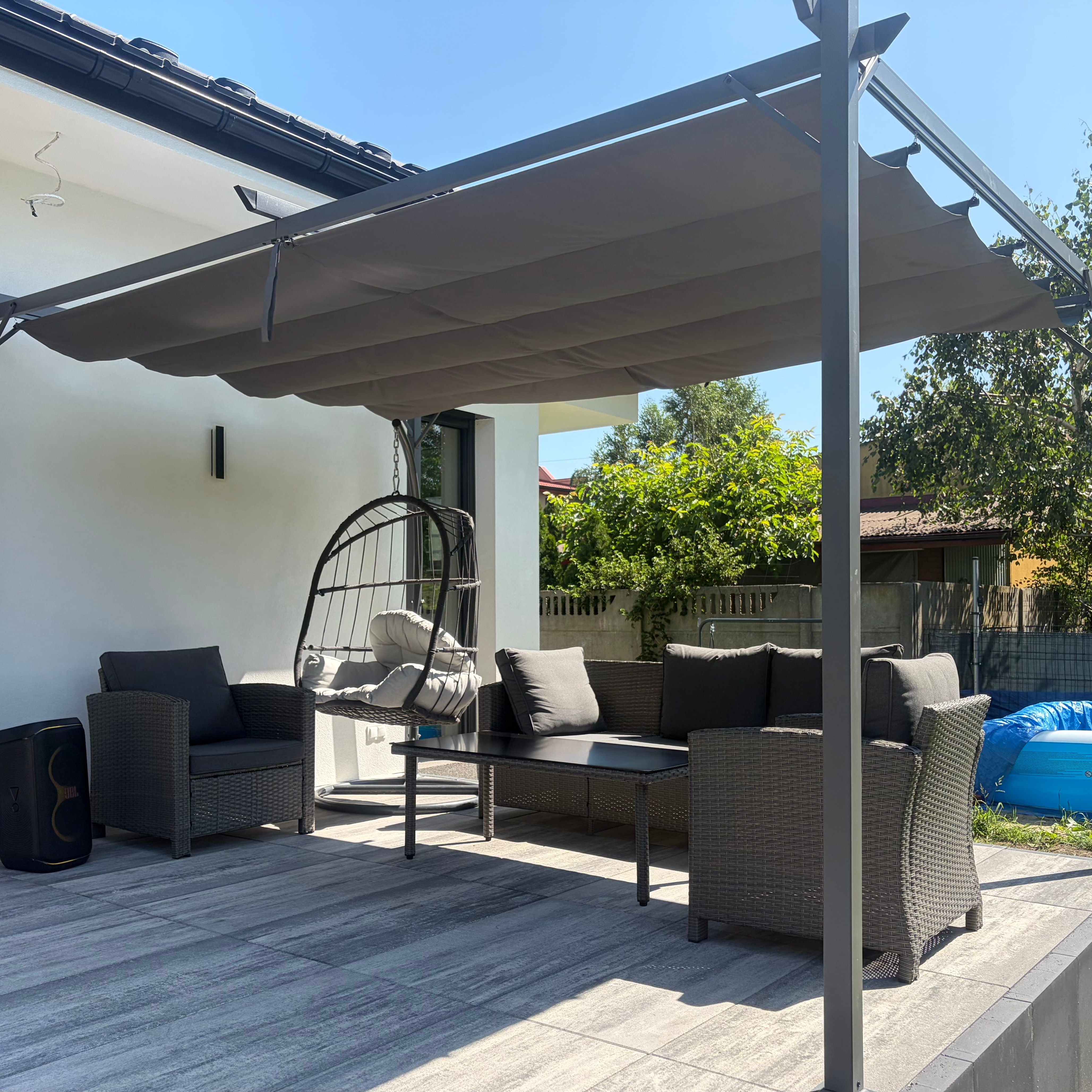 Kovová pergola Hardmaister SPRINT 3x4 m antracit fotografia realizácie 1