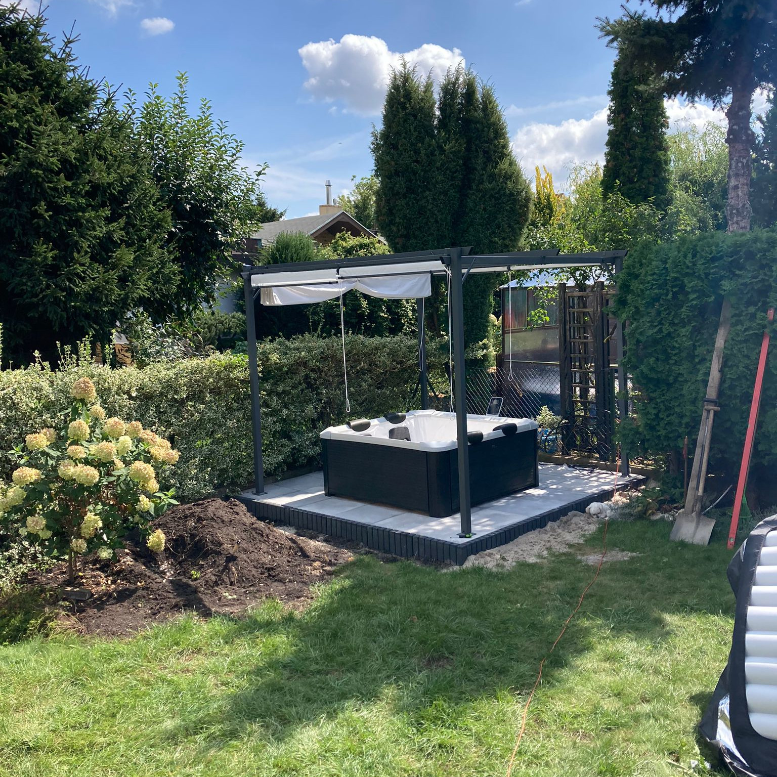 Oceľová pergola Hardmaister SPRINT PLUS 3x3 m antracit fotografia realizácie 1