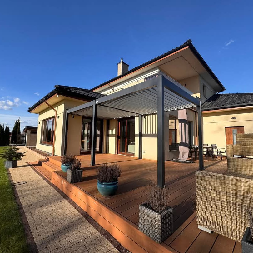 Hliníková pergola Gutroof ELEGANCE 3x6 m antracit fotografia realizácie 7