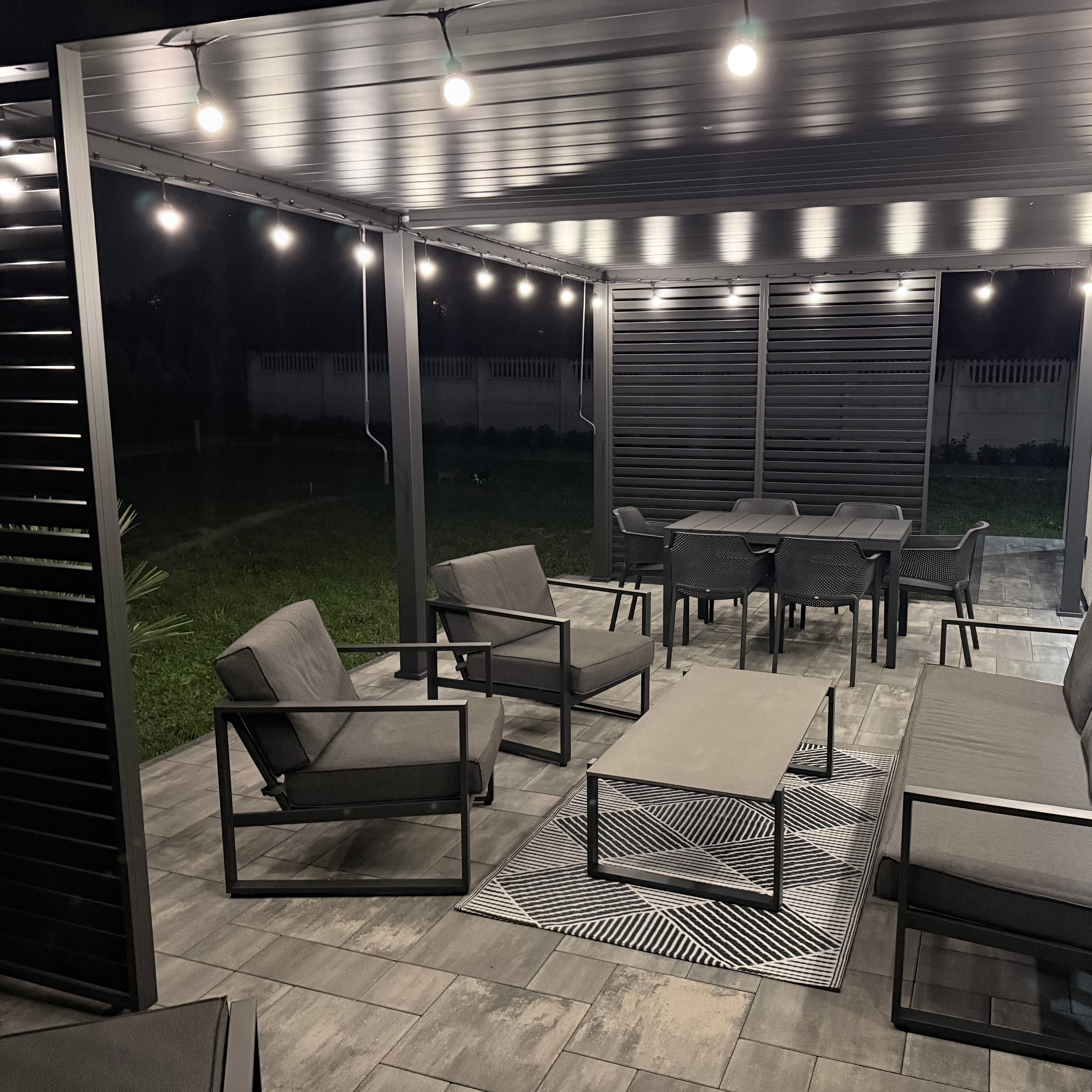 Hliníková pergola Gutroof DELUXE 3,6x6 m antracit fotografia realizácie 2