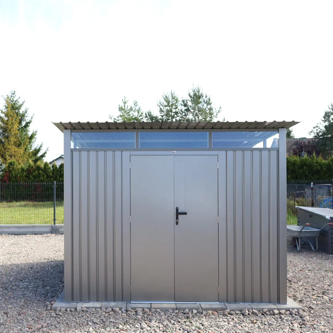 Záhradný domček PORTLAND 289 x 318cm Grey Aluminium – Hardmaister fotografia realizácie 2