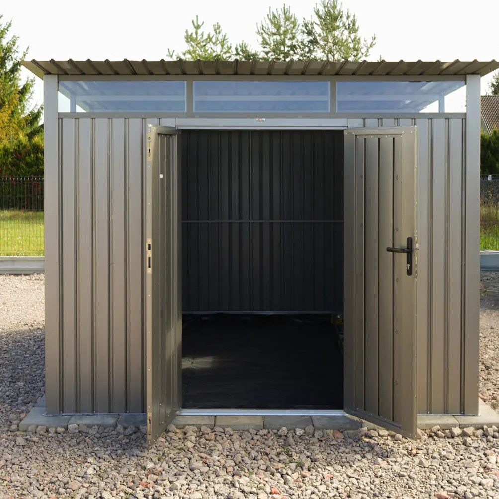 Záhradný domček PORTLAND 289 x 318cm Grey Aluminium – Hardmaister fotografia realizácie 6