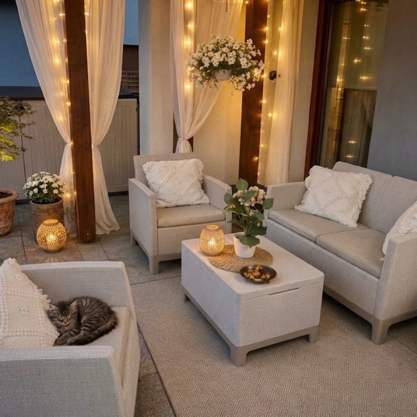 Záhradný set nábytku Scandi Forma Pebble Grey-Soft Beige/oat - Keter fotografia realizácie 2