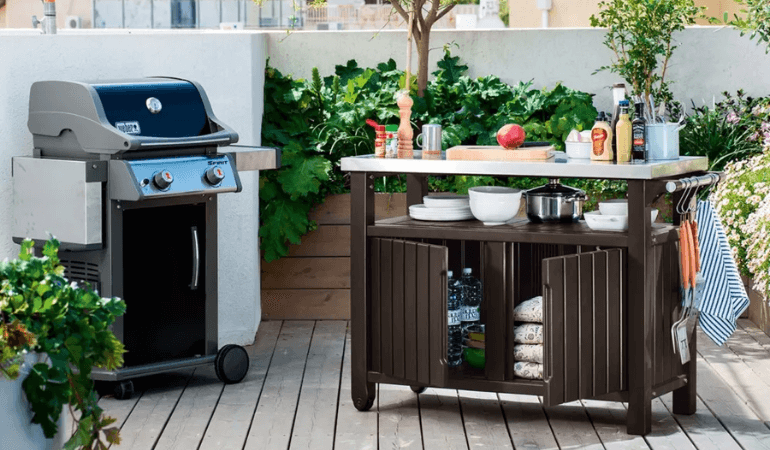 Z&aacute;hradn&yacute; bar s &uacute;ložn&yacute;m priestorom Keter UNITY XL 207L Brown