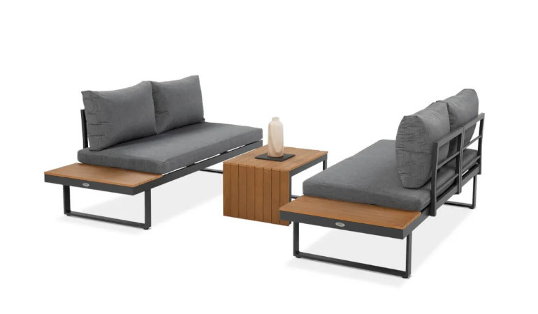 Modul&aacute;rna rohov&aacute; sedačka TULIP Dark Grey &ndash; FOCUS GARDEN na bielom pozad&iacute;