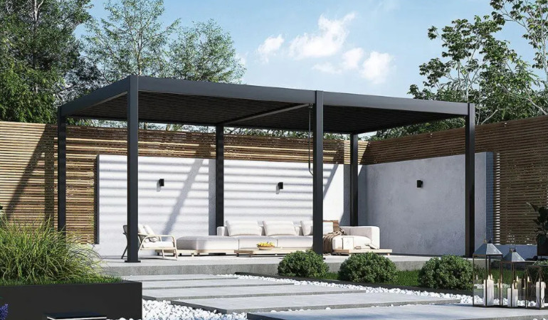 aluminiowa pergola przyścienna 