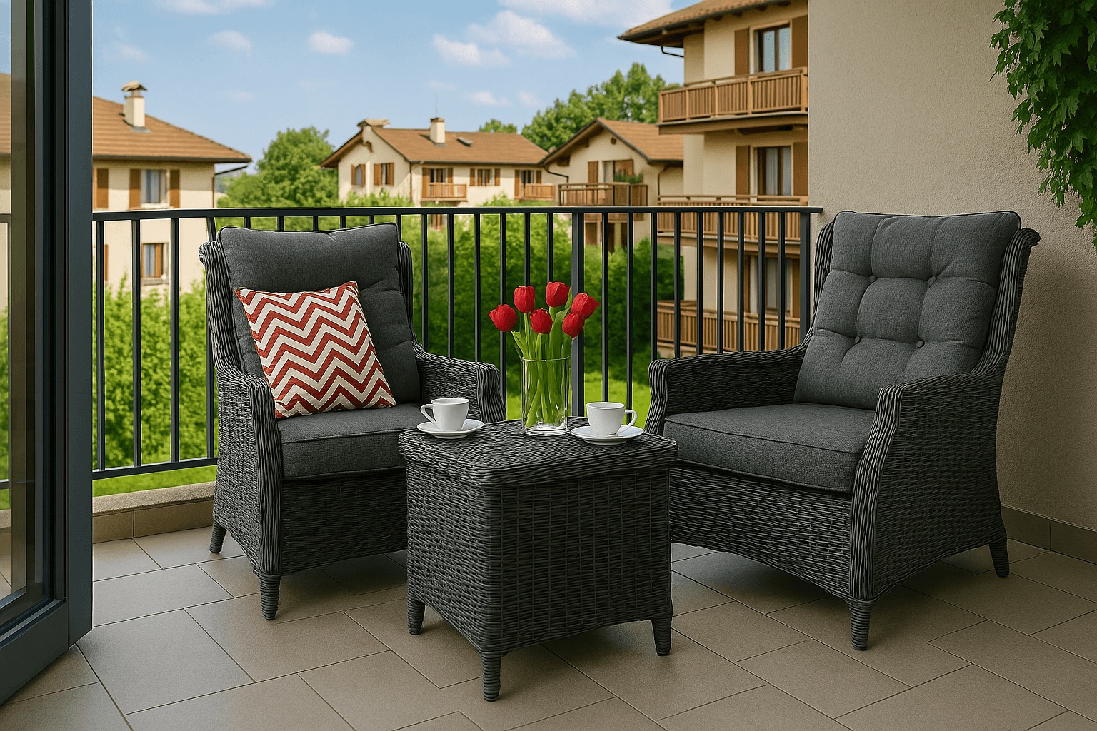 Balk&oacute;nov&yacute; n&aacute;bytok Trivento Duo od Focus Garden, technorattan